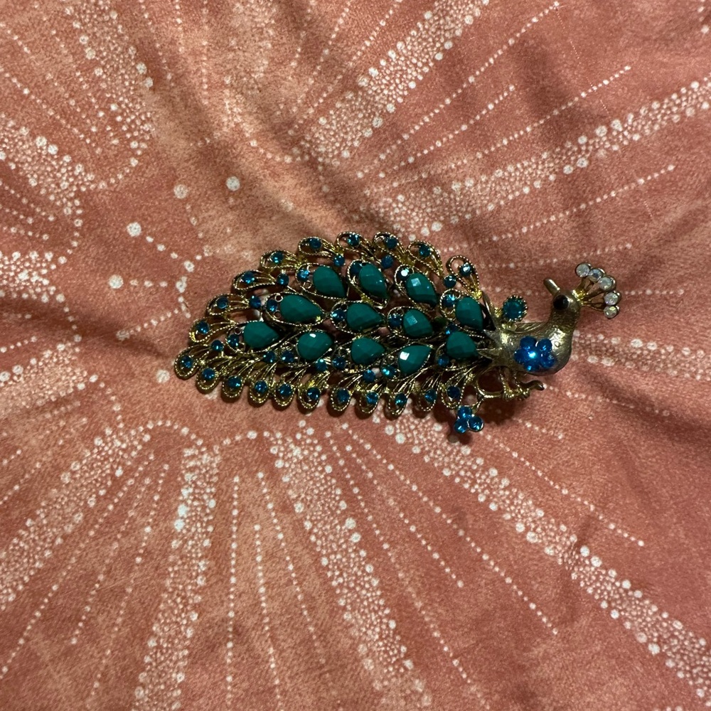 Peacock hair clip